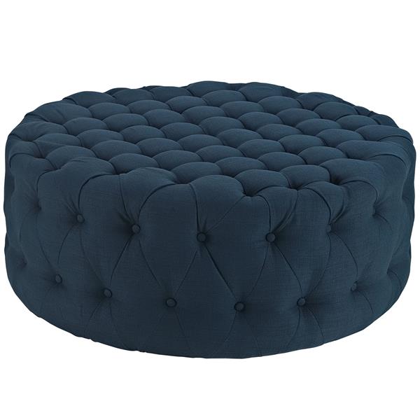 Amour Upholstered Fabric Ottoman - Azure 