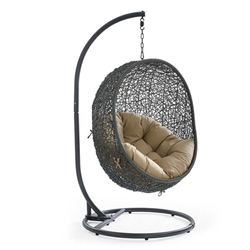 Hide Outdoor Patio Swing Chair With Stand - Gray Mocha 