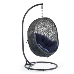 Hide Outdoor Patio Swing Chair With Stand - Gray Navy 