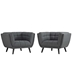 Bestow 2 Piece Upholstered Fabric Armchair Set - Gray