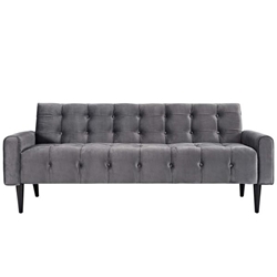 Delve Performance Velvet Sofa - Gray 