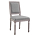 Court Vintage French Upholstered Fabric Dining Side Chair - Light Gray