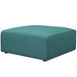 Mingle Fabric Ottoman - Teal 