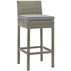 Conduit Outdoor Patio Wicker Rattan Bar Stool - Light Gray Gray 