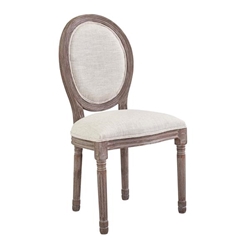 Emanate Vintage French Upholstered Fabric Dining Side Chair - Beige 