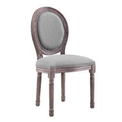 Emanate Vintage French Upholstered Fabric Dining Side Chair - Light Gray 