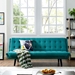 Glance Tufted Convertible Fabric Sofa Bed - Teal - MOD4444