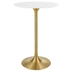 Lippa 28" Wood Top Bar Table - Gold White