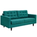 Empress Sofa and Loveseat Set of 2 - Teal - MOD4740