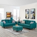 Empress Sofa and Loveseat Set of 2 - Teal - MOD4740