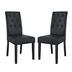 Confer Dining Side Chair Vinyl Set of 2 - Black