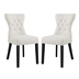 Silhouette Dining Side Chairs Upholstered Fabric Set of 2 - Beige