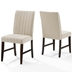 Motivate Channel Tufted Upholstered Fabric Dining Chair Set of 2 - Beige