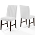 Motivate Channel Tufted Upholstered Fabric Dining Chair Set of 2 - White