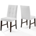 Promulgate Biscuit Tufted Upholstered Fabric Dining Chair Set of 2 - White