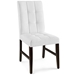 Promulgate Biscuit Tufted Upholstered Fabric Dining Chair Set of 2 - White - MOD4786