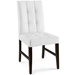 Promulgate Biscuit Tufted Upholstered Faux Leather Dining Side Chair Set of 2 - White - MOD4787