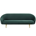 Sublime Vertical Curve Back Performance Velvet Sofa - Green