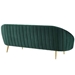 Sublime Vertical Curve Back Performance Velvet Sofa - Green - MOD4801