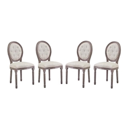 Arise Dining Side Chair Upholstered Fabric Set of 4 - Beige 