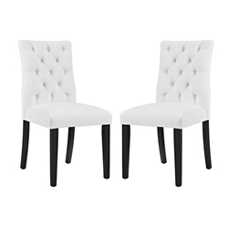 Duchess Dining Chair Vinyl Set of 2 - White 