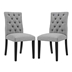 Duchess Dining Chair Fabric Set of 2 - Light Gray