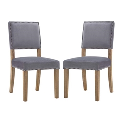 Oblige Dining Chair Wood Set of 2 - Gray 