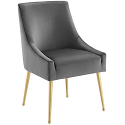 Discern Upholstered Performance Velvet Dining Chair - Gray 