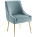 Discern Pleated Back Upholstered Performance Velvet Dining Chair - Light Blue - MOD5259