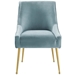 Discern Pleated Back Upholstered Performance Velvet Dining Chair - Light Blue - MOD5259