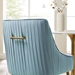 Discern Pleated Back Upholstered Performance Velvet Dining Chair - Light Blue - MOD5259