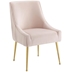 Discern Pleated Back Upholstered Performance Velvet Dining Chair - Pink