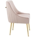 Discern Pleated Back Upholstered Performance Velvet Dining Chair - Pink - MOD5261