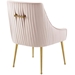 Discern Pleated Back Upholstered Performance Velvet Dining Chair - Pink - MOD5261