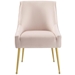 Discern Pleated Back Upholstered Performance Velvet Dining Chair - Pink - MOD5261