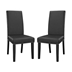 Parcel Dining Side Chair Vinyl Set of 2 - Black