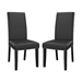 Parcel Dining Side Chair Vinyl Set of 2 - Black - MOD5318