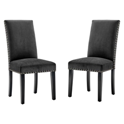 Parcel Performance Velvet Dining Side Chairs - Set of 2 - Charcoal 