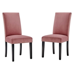 Parcel Performance Velvet Dining Side Chairs - Set of 2 - Dusty Rose 