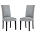 Parcel Performance Velvet Dining Side Chairs - Set of 2 - Light Gray