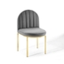 Isla Channel Tufted Performance Velvet Dining Side Chair - Gold Gray