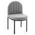 Isla Channel Tufted Upholstered Fabric Dining Side Chair - Black Light Gray