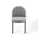 Isla Channel Tufted Upholstered Fabric Dining Side Chair - Black Light Gray - MOD5852