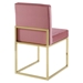 Carriage Channel Tufted Sled Base Performance Velvet Dining Chair - Gold Dusty Rose - MOD5863