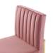 Carriage Channel Tufted Sled Base Performance Velvet Dining Chair - Gold Dusty Rose - MOD5863