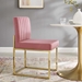 Carriage Channel Tufted Sled Base Performance Velvet Dining Chair - Gold Dusty Rose - MOD5863