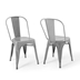 Promenade Bistro Dining Side Chair Set of 2 - Silver