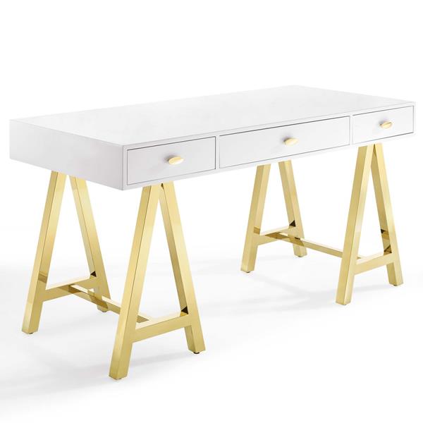 Jettison Office Desk - Gold White 