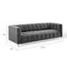 Mesmer Channel Tufted Button Performance Velvet Sofa - Charcoal - MOD6003