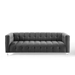 Mesmer Channel Tufted Button Performance Velvet Sofa - Charcoal - MOD6003